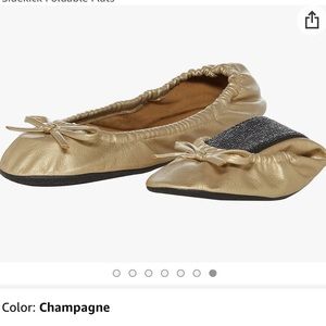 Sidekicks Foldable Gold Flats